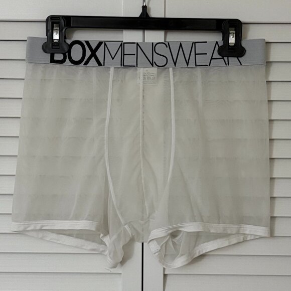 BOX Menswear Mesh Boxer Brief - White - Picture 1 of 2